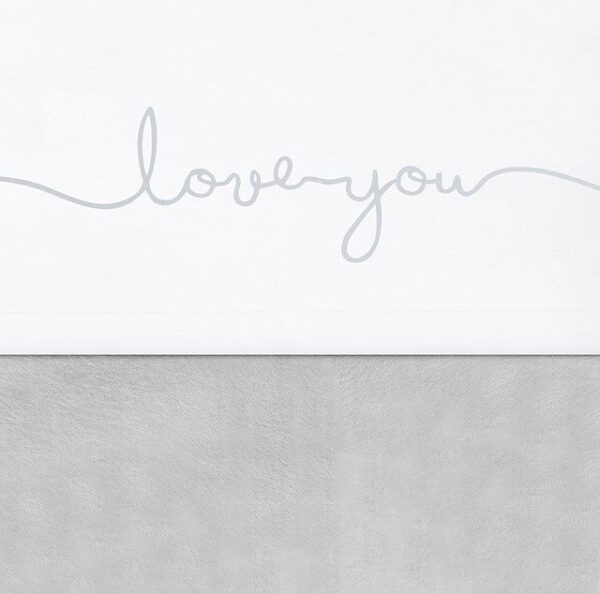 Laken Wieg Jollein 75x100 Love You Grey - Afbeelding 1