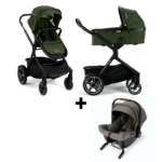 SET | Kinderwagen Nuna Demi Grow Evergreen + Autostoel Nuna Pipa Urbn Granite