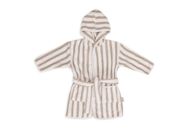 Badjas Jollein Stripe Terry 1-2 jaar Olive Green - Afbeelding 1
