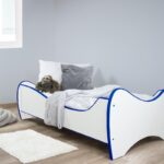 Juniorbed 1-persoons Top Beds Midi 70x140 White/Blue Incl. Matras