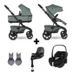 SET COMPLEET | Kinderwagen Easywalker Jimmey Thyme Green + Autostoel Maxi-Cosi Pebble Pro2 + Accessoires