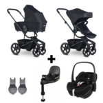 Kinderwagen Easywalker Harvey5 Midnight Black + Autostoel Maxi-Cosi Pebble Pro2, Base&Adapter