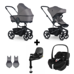 Kinderwagen Easywalker Harvey5 Pebble Grey + Autostoel Maxi-Cosi Pebble Pro2, Base&Adapter