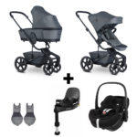 Kinderwagen Easywalker Harvey5 Premium Mineral Grey + Autostoel Maxi-Cosi Pebble Pro2, Base&Adapter