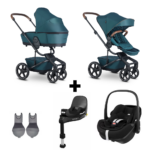 Kinderwagen Easywalker Harvey5 Premium Jade Green + Autostoel Maxi-Cosi Pebble Pro2, Base&Adapter