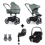 Kinderwagen Easywalker Harvey5 Agave Green + Autostoel Maxi-Cosi Pebble Pro2, Base&Adapter