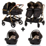 Set | Duo Kinderwagen Chipolino Duo Smart Obsidian Gold met 2st. Autostoel Chipolino Duo Smart I-Size