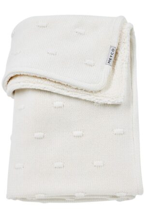Deken Ledikant Meyco Knots Teddy Offwhite 100x150