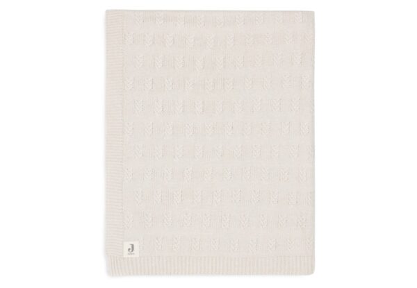Deken Wieg Jollein 75x100 Grain Knit Oatmeal/Velvet - Afbeelding 1