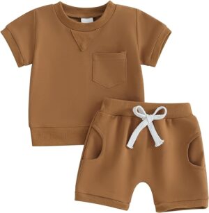 Mini Fashion™ - Cool&Comfortabel - Zomer Peutersetje Bruin / 80 (9-12 maanden) | Educatief Speelgoed