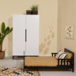 Peuterkamer Dayley Wit Greep met Peuterbed Raff Black (2-delig)