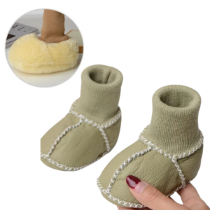 Mini Fashion™ - Warm&Knus - Baby sloffen Groen / 15 (0-6 maanden) | Educatief Speelgoed