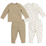 Set | Pyjama Meyco Mini Panther Offwhite/Sand 2-pack | Maat 50 t/m/ 92