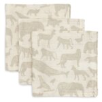 Monddoekjes Jollein Hydrofiel Animals Nougat 3-pack