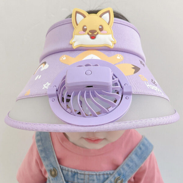 Mini Fashion™ - Houd Het Hoofd Koel - Ventilator Hoed Paars / 50-54cm (3-12 Jaar) | Educatief Speelgoed - Afbeelding 1