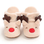 Mini Fashion™ - Kerst Kinder Pantoffels Apricot - Rendier / 21 (0-6 maanden) | Educatief Speelgoed