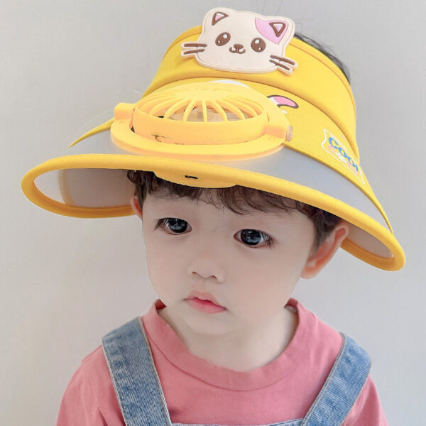 Mini Fashion™ - Houd Het Hoofd Koel - Ventilator Hoed Geel / 50-54cm (3-12 Jaar) | Educatief Speelgoed - Afbeelding 1
