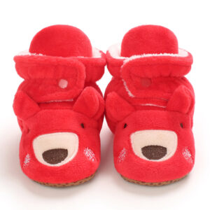 Mini Fashion™ - Kerst Kinder Pantoffels Rood - Rendier / 21 (0-6 maanden) | Educatief Speelgoed