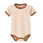 Mini Fashion™ - Leuke Kleurencombinaties - Baby Romper Perzik / 70 (6-12 maanden) | Educatief Speelgoed