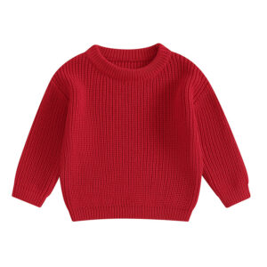 Mini Fashion™ - Zacht&Comfortabel - Gebreide Kinder Trui Rood / 59 (0-3 maanden) | Educatief Speelgoed