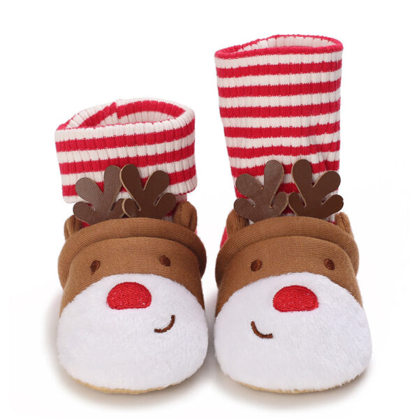 Mini Fashion™ - Kerst Kinder Pantoffels Bruin - Rendier / 23 (12-18 maanden) | Educatief Speelgoed - Afbeelding 1