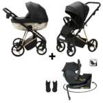 Kinderwagen Adamex Quantum Gold Star + Autostoel Jacky Pro 360°&Base&Adapterset