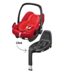 Set | Autostoel Maxi-Cosi Rock Vivid Red I-Size met Isofixbase FamilyFix3