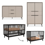 Babykamer Arona Capuccino Black XL met Ledikant Lauren Zwart