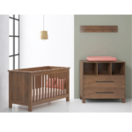Babykamer Charlie Walnut (Ledikant + Commode)