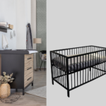 Babykamer Chester Black (Ledikant Basic Open Black + Commode)