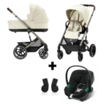 Kinderwagen Cybex Balios S Lux Seashell Beige/Light Beige - Taupe Frame met Autostoel Aton B2&Adapterset