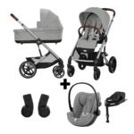Kinderwagen Cybex Balios S Lux Seashell Stone Grey/Mid Grey + Autostoel Cloud G I-Size Plus&Base