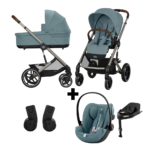 Kinderwagen Cybex Balios S Lux Seashell Stormy Blue/Light Blue + Autostoel Cloud G I-Size Plus&Base