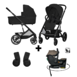 Kinderwagen Cybex Balios S Lux Moon Black/Black + Autostoel Jacky Pro 360° Dark Taupe&Base