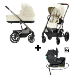 Kinderwagen Cybex Balios S Lux Seashell Beige/Light Beige - Taupe Frame + Autostoel Jacky Pro 360°&Base