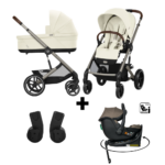 Kinderwagen Cybex Balios S Lux Seashell Beige/Light Beige  + Autostoel Jacky Pro 360° Dark Taupe&Base
