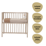 Set | Wieg Co-Sleeper Lily Sand Compleet 5-delig