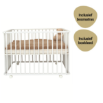 Set | Box Inklapbaar Hugo Basic Beuken White Incl. Boxmatras en Boxkleed