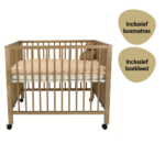 Set | Box met Wieltjes Lisa Pure Walnut Incl. Boxmatras en Boxkleed