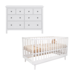 Babykamer Bretagne Elise Wit (Ledikant + Commode)