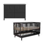 Babykamer Bretagne Elise Zwart (Commode + Ledikant)