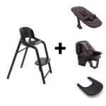 Set | Kinderstoel Bugaboo Giraffe Black met Newbornset&Babyset + GRATIS Eetblad