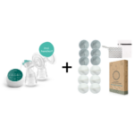 Set | Borstkolf Nutrea DoubleFlow Draagbaar Elektrisch + Zoogcompressen 20st