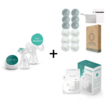 Set | Borstkolf Nutrea DoubleFlow Draagbaar Elektrisch + Zoogcompressen 12st + Bewaarzakjes Moedermelk 50st
