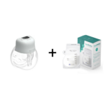 Set | Borstkolf Nutrea EasyFlow Draagbaar Elektrisch + Bewaarzakjes Moedermelk 50st