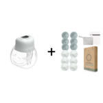 Set | Borstkolf Nutrea EasyFlow Draagbaar Elektrisch + Zoogcompressen 12st