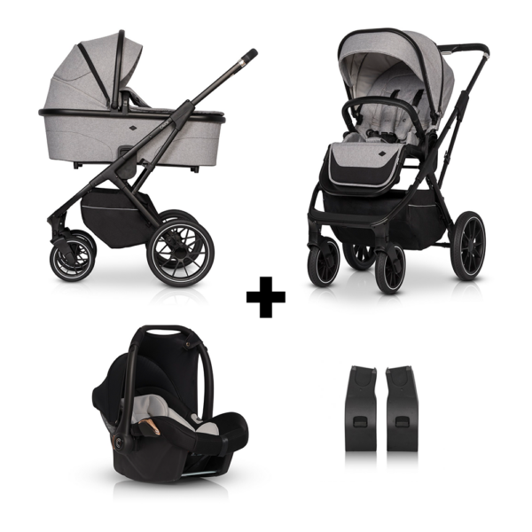 Set | Kinderwagen Cavoe Axo Comfort Frost + Autostoel&Adapterset - Afbeelding 1