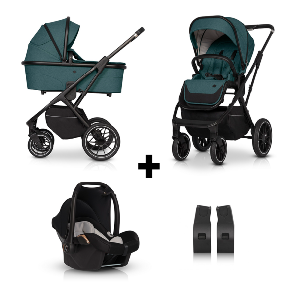 Set | Kinderwagen Cavoe Axo Comfort Lagoon + Autostoel&Adapterset - Afbeelding 1