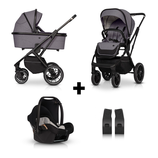 Set | Kinderwagen Cavoe Axo Comfort Plum + Autostoel&Adapterset - Afbeelding 1