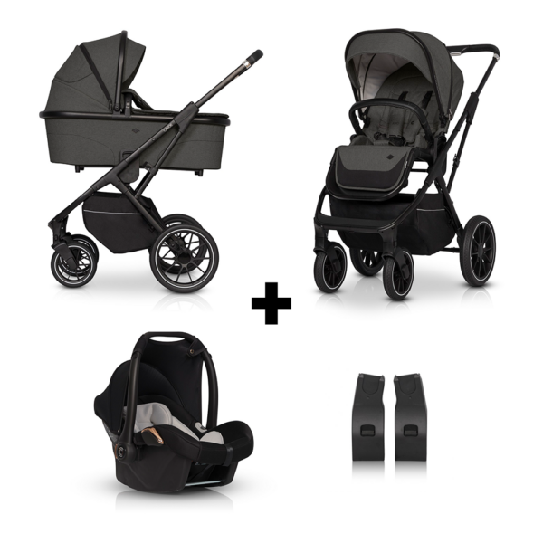 Set | Kinderwagen Cavoe Axo Comfort Shadow + Autostoel&Adapterset - Afbeelding 1